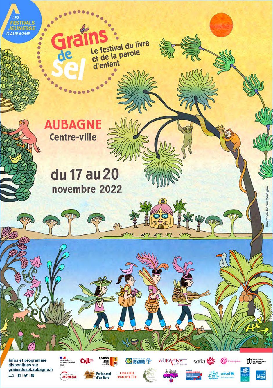L'affiche du festival Grains de sel 2022 est signée Jeanne Macaigne - Agrandir l'image, .JPG 716 Ko (fenêtre modale)